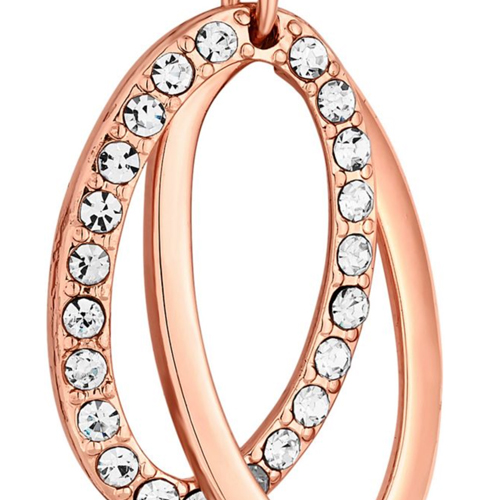 Pave hoop drop earrings