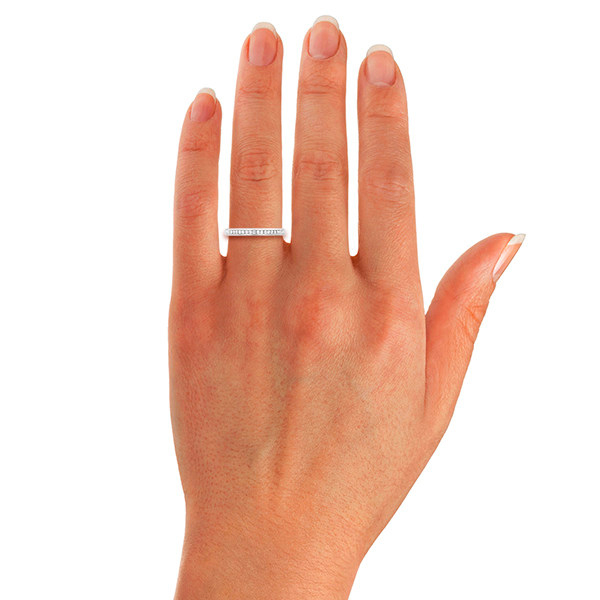 Ladies 0.08 total carat weight diamond 2mm wedding ring in 9 carat white gold