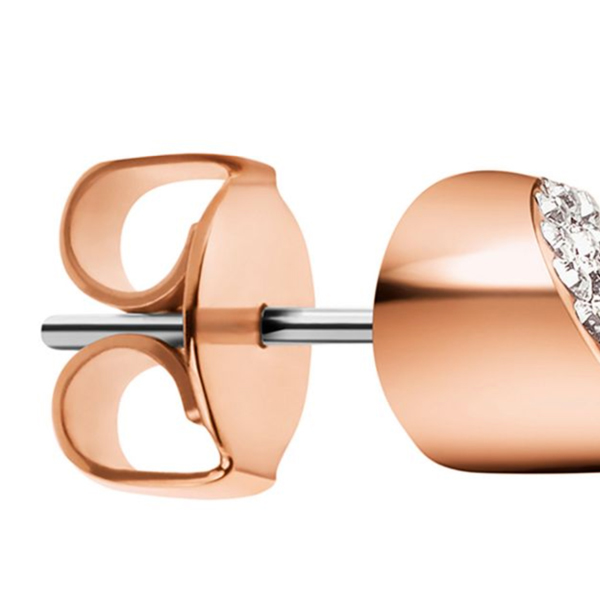 Rose gold 'Brilliant' crystal stud earrings