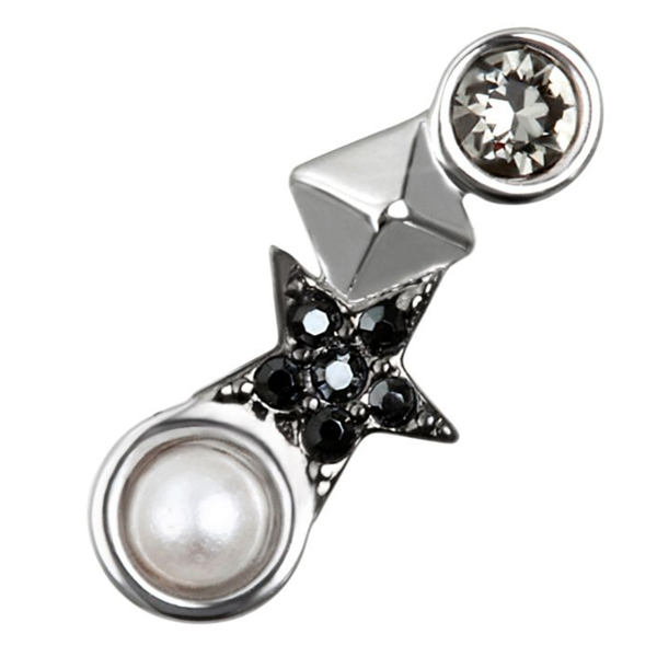 Eclectic ear crawler created with crystals