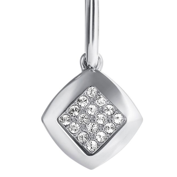 Square pave drop earring created with  crystals