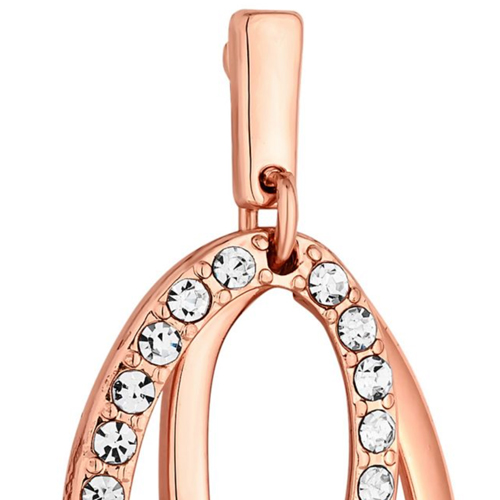 Pave hoop drop earrings
