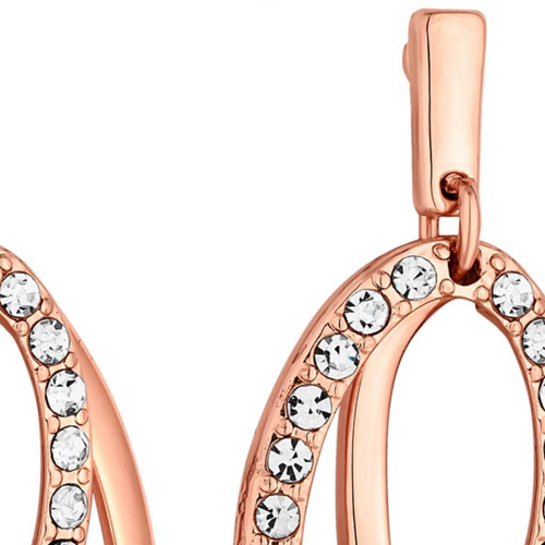 Pave hoop drop earrings