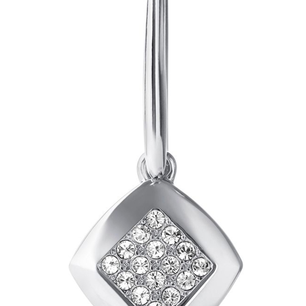 Square pave drop earring created with  crystals