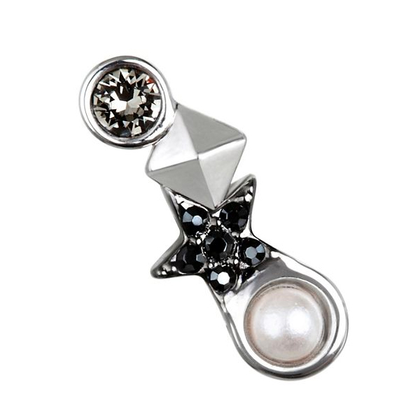 Eclectic ear crawler created with crystals