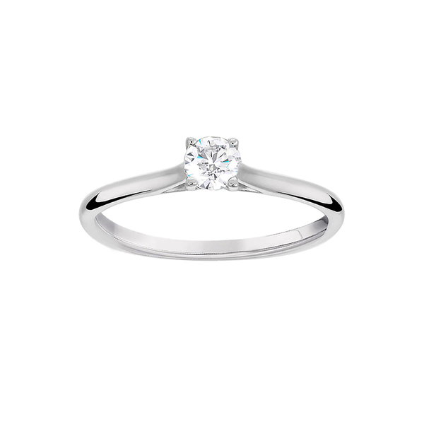 Brilliant Cut 0.25ct 4 Claw Diamond Solitaire Ring In 9ct White Gold