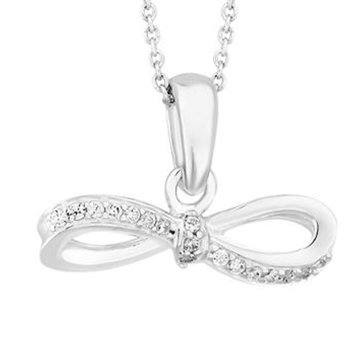 Sterling silver bow necklace