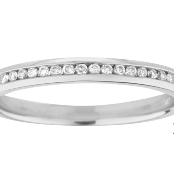 Ladies 0.08 total carat weight diamond 2mm wedding ring in 9 carat white gold